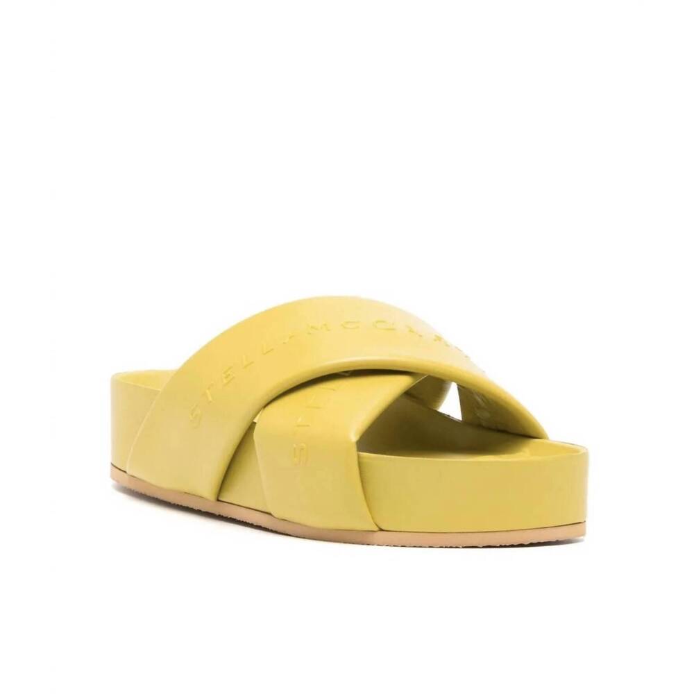NEW STELLA MCCARTNEY women's signature logo flip flops in lime